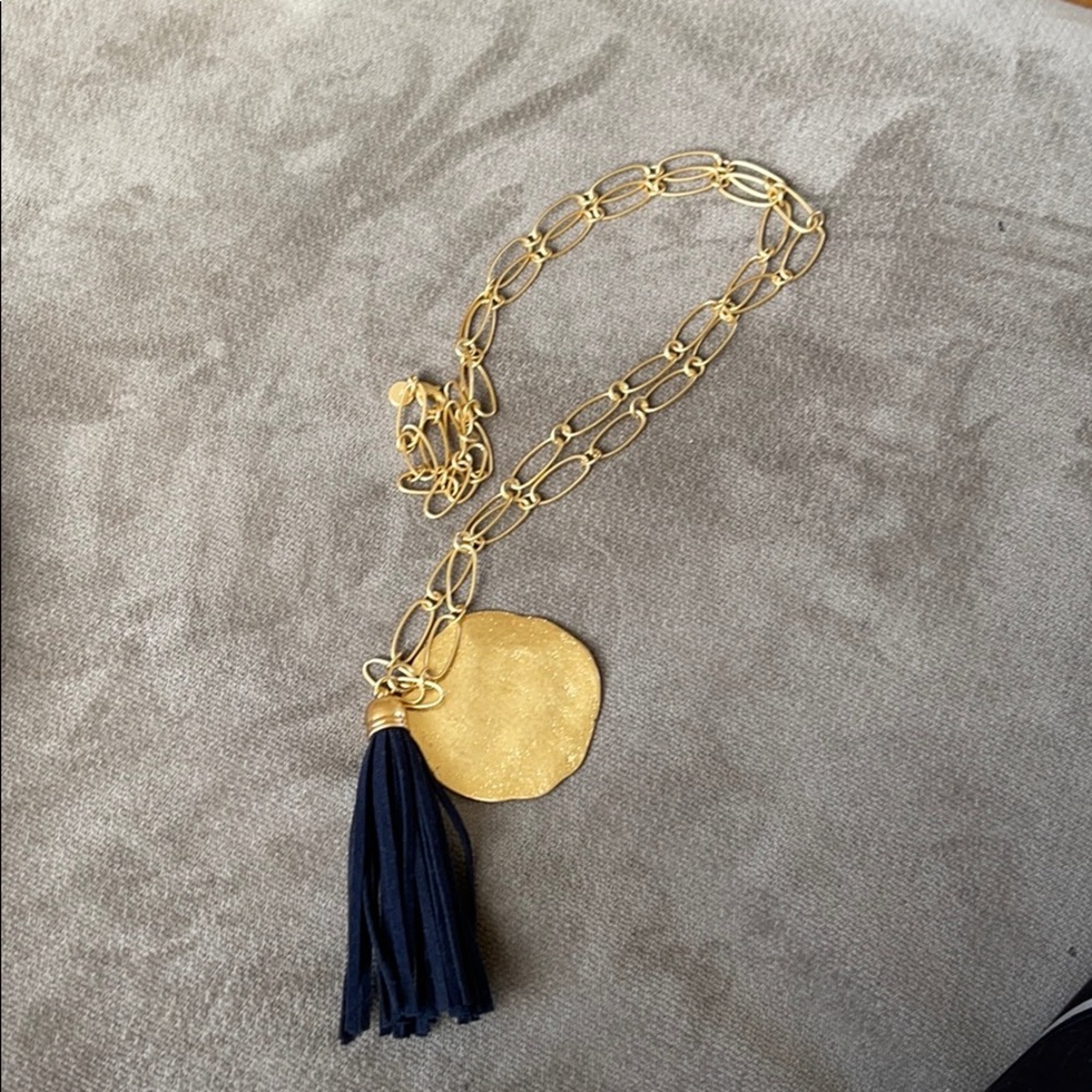 Stella & Dot Gold Chain Medallion Necklace